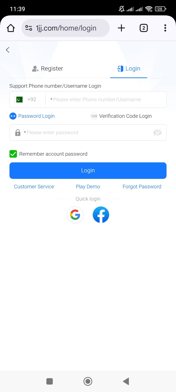 1JJ Game Login To Account