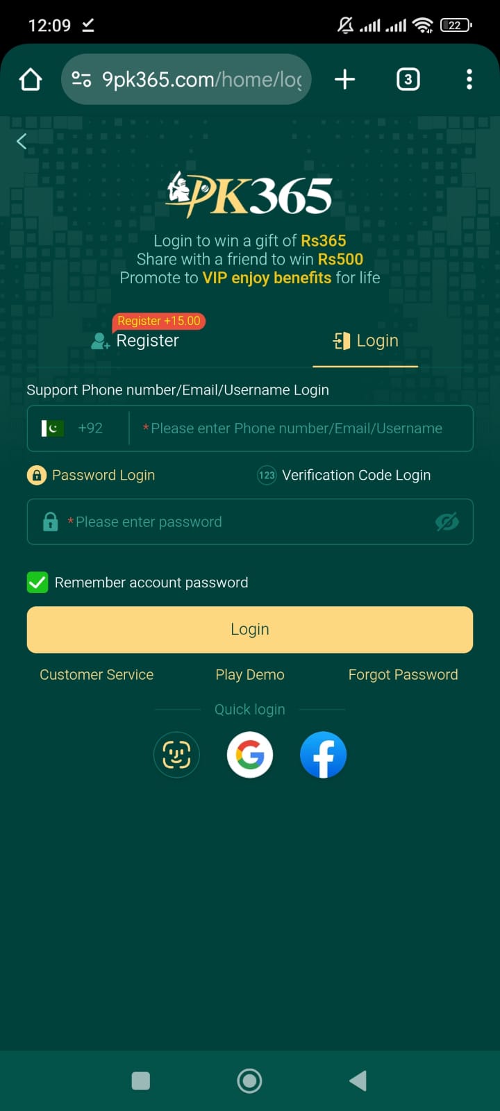 PK365 Game - How to download and register