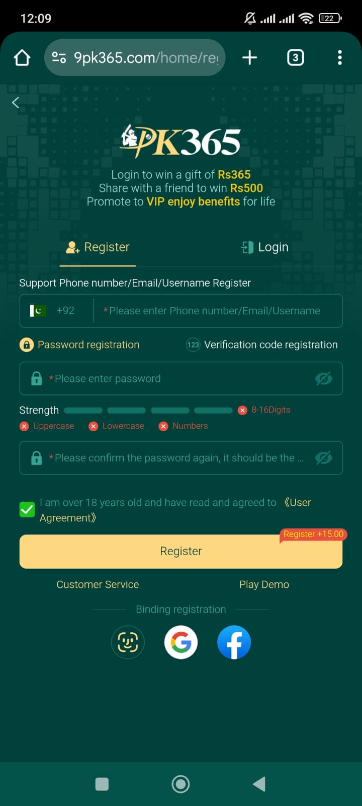 PK365 Game Login To Account
