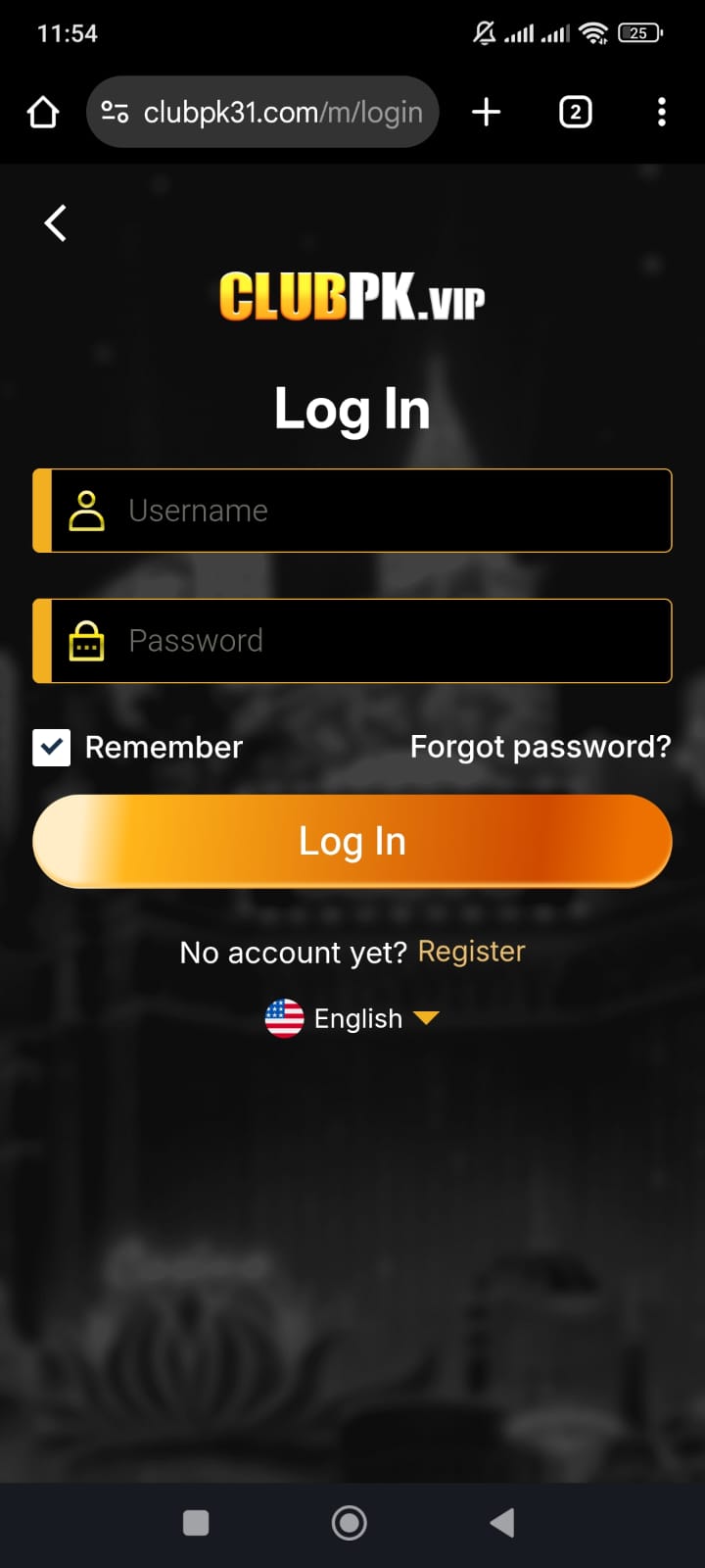 Club PK Game Login To Account