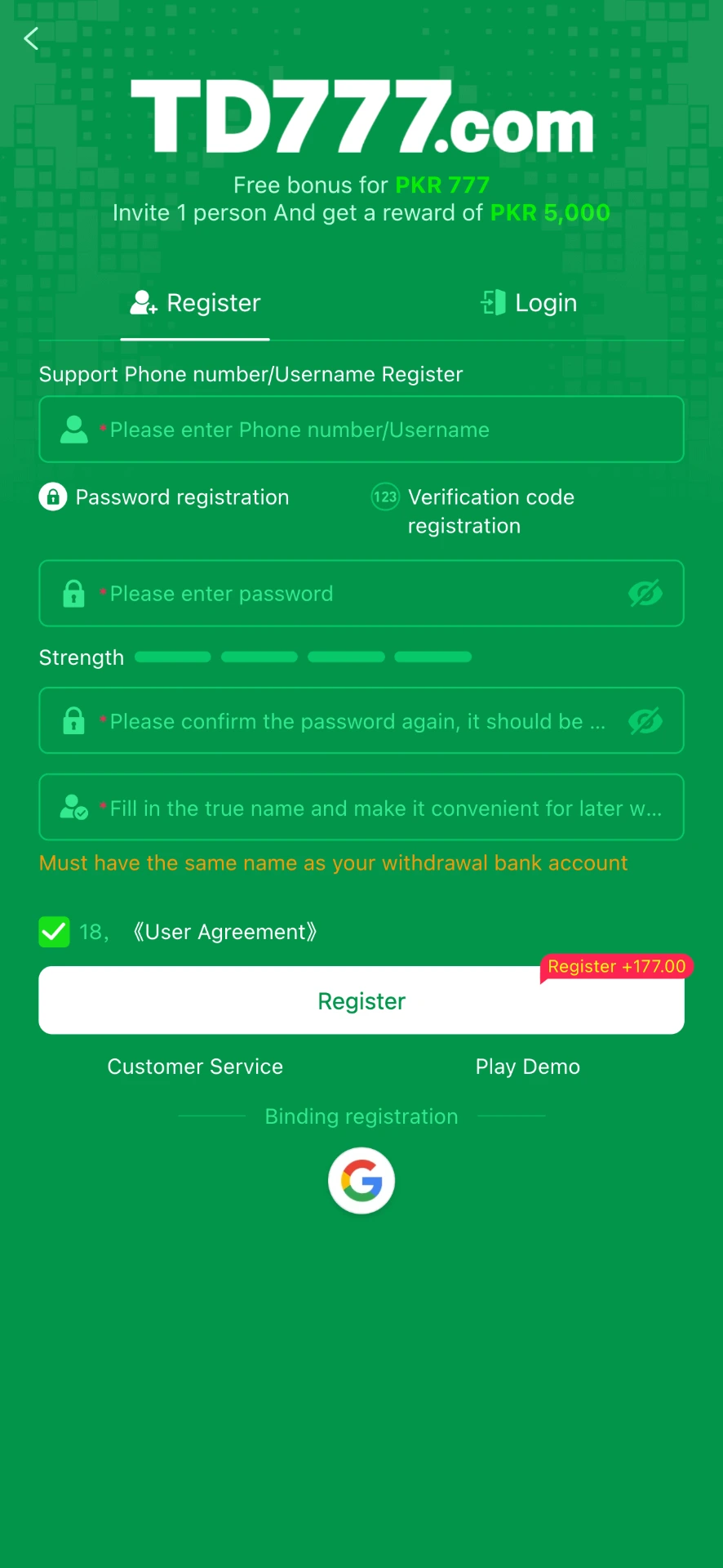 TD777 Game - How to download and register