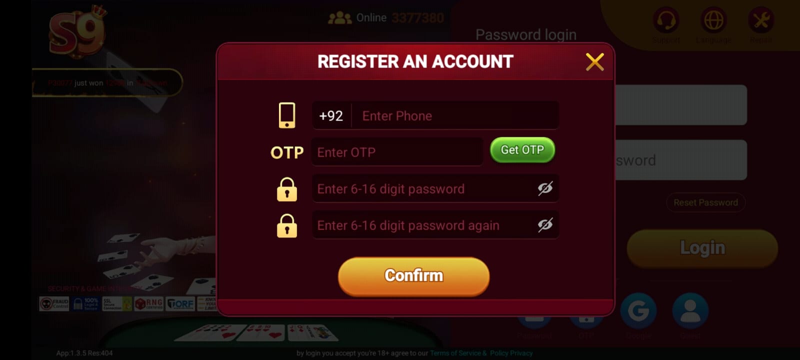 S9 Game - How to download and register