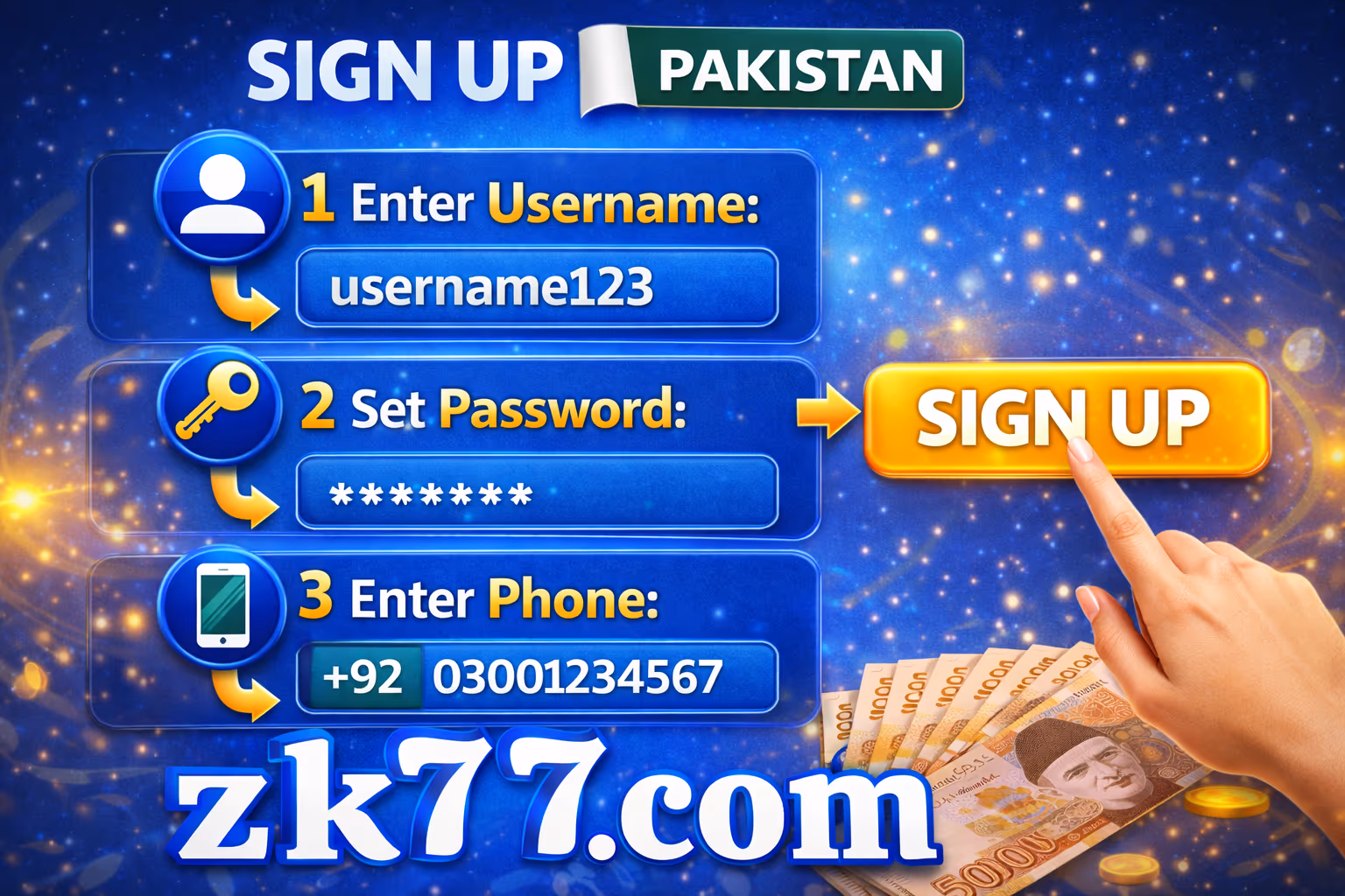 ZK77 login screen